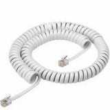 Panasonic White Handset Cord 12 Ft. for KX-T, KX-DT, KX-NT Phones Telephone Curly Cords