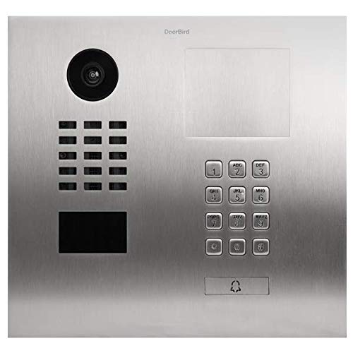 DoorBird IP Video Door Station D2101KH for Single Family Homes, Brushed Stainless Steel V2A, incl. engravable Stainless Steel Panel and Illuminated Info Module