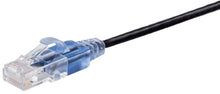Load image into Gallery viewer, Vertical Cable 115157  SlimRun Cat6A Ethernet Patch Cable - Network Internet Cord - RJ45, Stranded, 550Mhz, UTP, Pure Bare Copper Wire, 10G, 30AWG , 5ft, Black, 10-Pack
