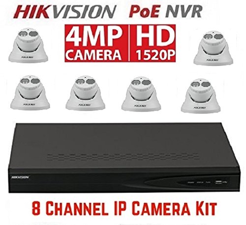 Hikvision DS-7608NI-E2/8P 8CH 8 POE NVR & 6pcs DS-2CD2342WD-I 2.8mm 4MP POE Turret Camera Kit