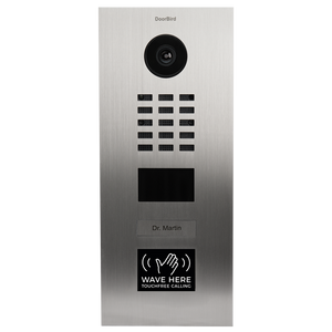 DoorBird IP Video Door Station D2101WV stainless steel V2A, brushed, incl. flush-mounting housing (vertical), 1 call button incl. stainless steel plate with bell symbol, Touch