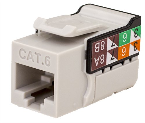 Vertical Cable CAT6 RJ45 Keystone Jack, V-Max Series - Gray Color - (50 pack) 352-V2716/GY