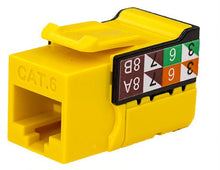 Load image into Gallery viewer, Vertical Cable CAT6 RJ45 Keystone Jack, V-Max Series - Yellow Color - (50 pack) 352-V2722/YL
