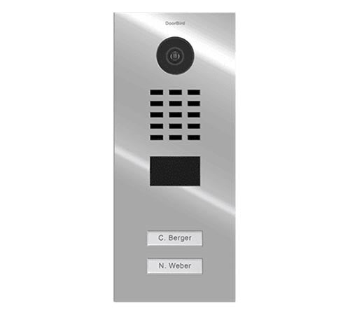 DoorBird IP Video Door Station D2102V, Flush-Mounted, 2 Call Buttons White RAL 9016