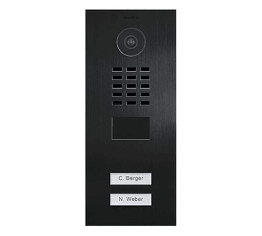 DoorBird IP Video Door Station D2102V, Flush-Mounted, 2 Call Buttons Titanium (V4A) HIGH Gloss