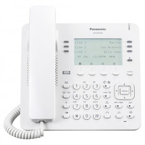 Panasonic  6-LINE LCD 6X4 SELF-LABELING KEYS, 2.5mm HEADSET JACK (NO EHS) -  IP PHONE (WHITE) KXNT630