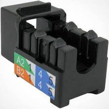 Load image into Gallery viewer, Vertical Cable CAT5E RJ45 Keystone Jack, V-Max Series - Black Color - (50 pack)
