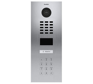 DoorBird IP Video Door Station D2101KV, Stainless Steel V2A Brushed - grinding dust resistant - 1 Call button- Keypad - POE Capable