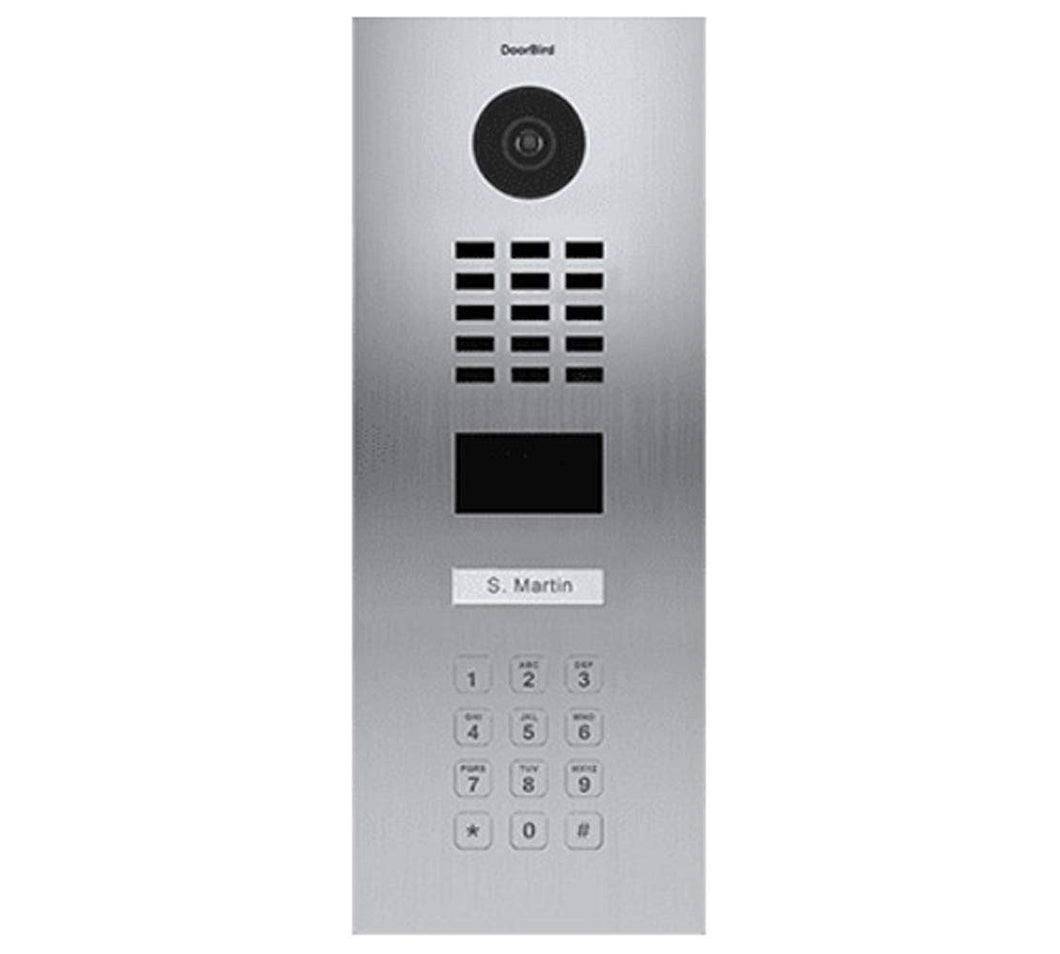 DoorBird IP Video Door Station D2101KV, Stainless Steel V2A Brushed - grinding dust resistant - 1 Call button- Keypad - POE Capable