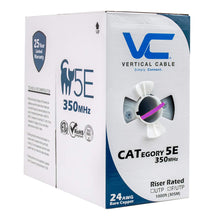 Load image into Gallery viewer, Vertical Cable 057-472/S/PR Cat5e, 350 MHz, Shielded, 24AWG, Solid Bare Copper, 1000ft, Bulk Ethernet Cable, Purple
