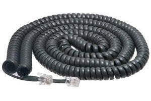 Panasonic Original KX-DT Series 25 Ft Handset Cord Charcoal Gray Curly Telephone Cord Part