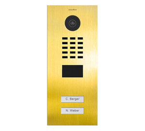 DoorBird IP Video Door Station D2102V, Flush-Mounted, 2 Call Buttons Gold (V4A)